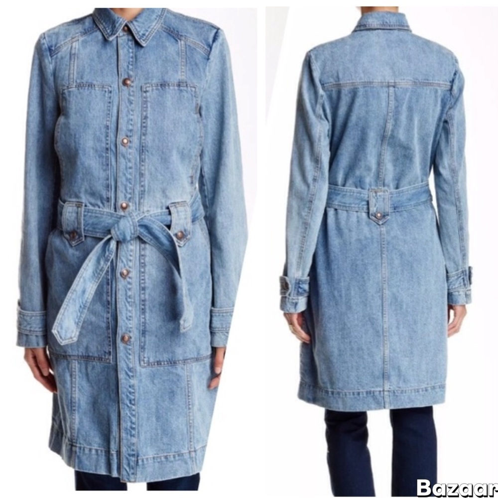 Free People Blue Bonnet Denim Trench